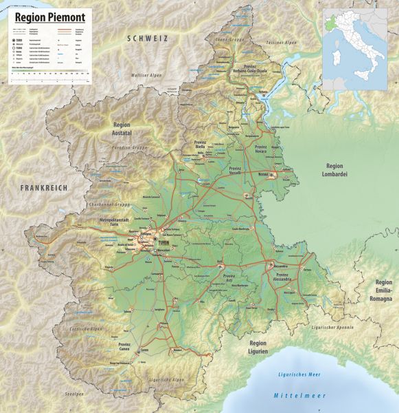 Die Region Piemont